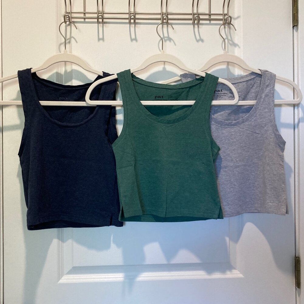 Three Pact Cool Stretch Cropped Lounge Tank Tops XS NWOT